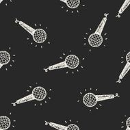 doodle microphone seamless pattern background N13