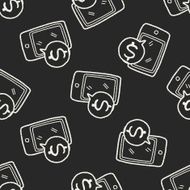 doodle mobile finance seamless pattern background N2