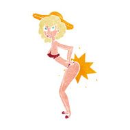 cartoon bikini pin up woman N4