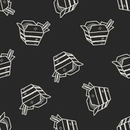 Doodle Noodle seamless pattern background N11