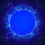 Abstract blue mystic lace background with swirl pattern and frame N2