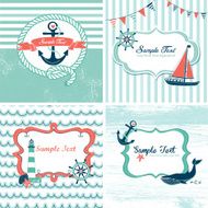 Set of 4 Nautical cards N2