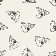 Doodle Pizza seamless pattern background N9