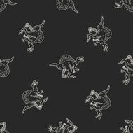 Spinosaurus dinosaur doodle seamless pattern background