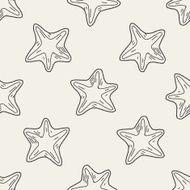 Starfish doodle seamless pattern background N4