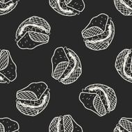 Doodle Sandwich seamless pattern background N8