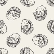 Doodle Sandwich seamless pattern background N9