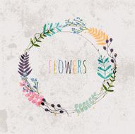 Spring flowers leaves dandelion grass on a vintage background N2