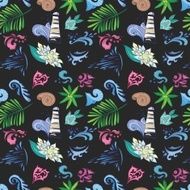 Tropical Vector Pattern on Black N2