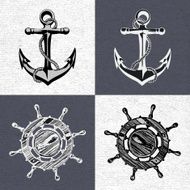 anchor wheel illustration vector art N3