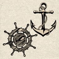 anchor wheel illustration vector art N4