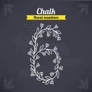 Chalk drawn floral numbers The number 6