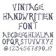 Hand drawn decorative vintage textured vector ABC letters