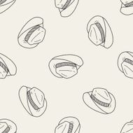 doodle hat seamless pattern background N6