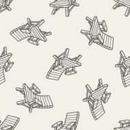 doodle Lounge chair seamless pattern background N4