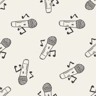 doodle microphone seamless pattern background N15