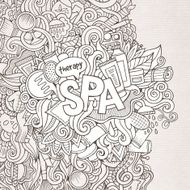 Spa hand lettering and doodles elements background