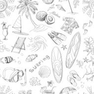 surfing hand draw pattern N2