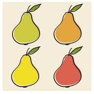 Four Pears Illustration