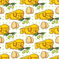 Cheese egg and olive pattern