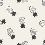 pineapple doodle seamless pattern background N2