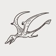 Pterodactyl dinosaur doodle N14