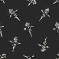 scarecrow doodle seamless pattern background N2