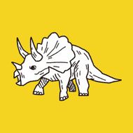 Triceratops dinosaur doodle N14