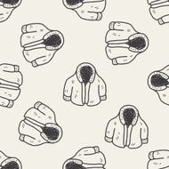 winter coat doodle seamless pattern background N2