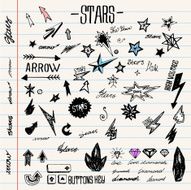 Hand draw arrow set with decorative lettering