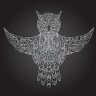 Ornamental hand-drawn owl