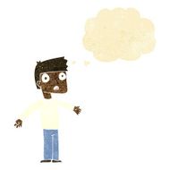 cartoon shocked man with thought bubble N120