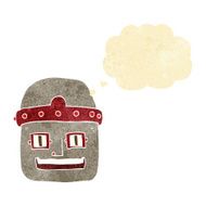 cartoon robot head with thought bubble N71