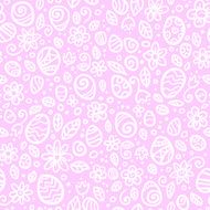 Pink and white Easter eggs seamless pattern N2