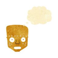 cartoon robot head with thought bubble N72