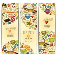 Banner templates vector collection Tea party