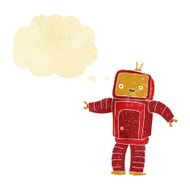 cartoon robot with thought bubble N213