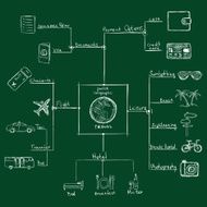 Vector Chalk Travel Infographic