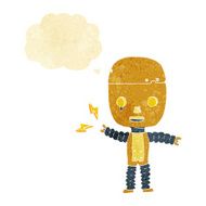 cartoon robot with thought bubble N214