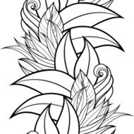 Seamless Monochrome Floral Pattern (Vector) N11