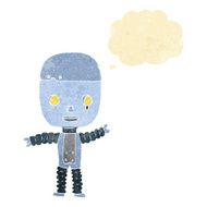 cartoon robot with thought bubble N215