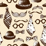 Hand Drawn Hipster Seamless Background N3