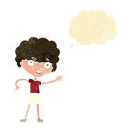 cartoon sporty person with thought bubble N10