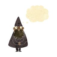 cartoon wizard with thought bubble N25
