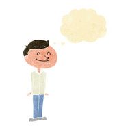 cartoon smiling man with thought bubble N32