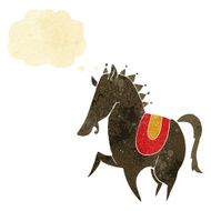 cartoon prancing horse with thought bubble N11