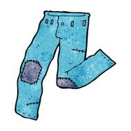 cartoon patched old jeans N44