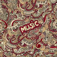 doodles music seamless pattern