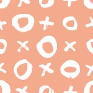 Circles seamless pattern crosses Ink N2