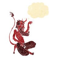 cartoon traditional devil with thought bubble N11